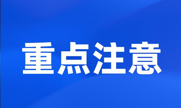 重点注意