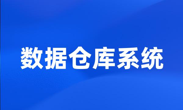 数据仓库系统