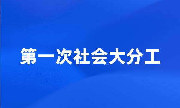 第一次社会大分工