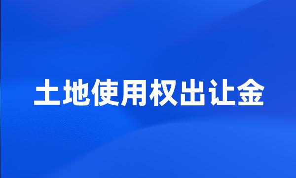 土地使用权出让金