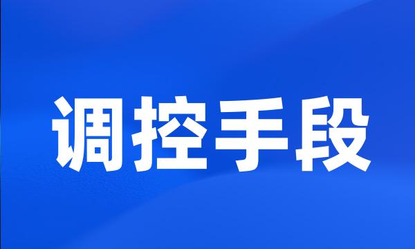 调控手段