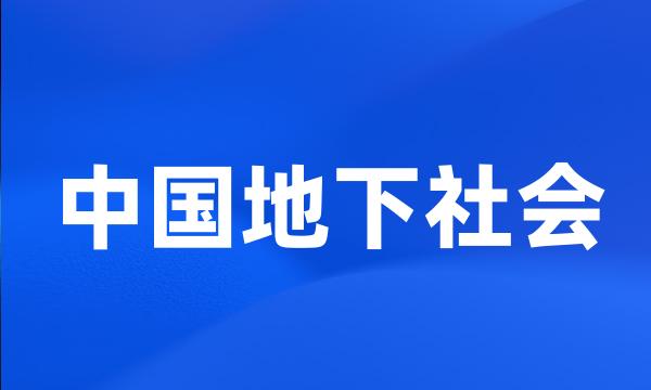 中国地下社会