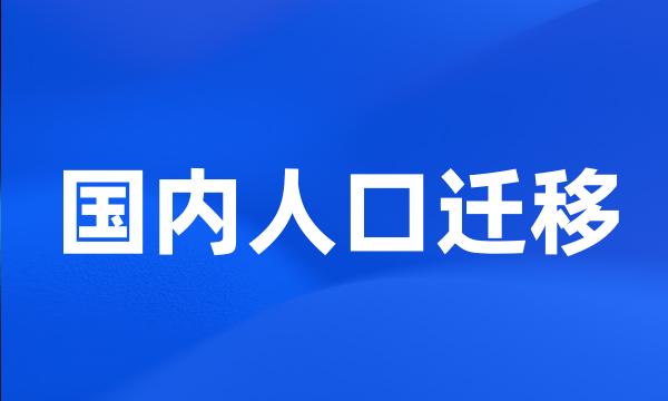 国内人口迁移