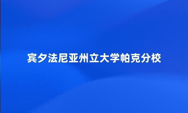 宾夕法尼亚州立大学帕克分校