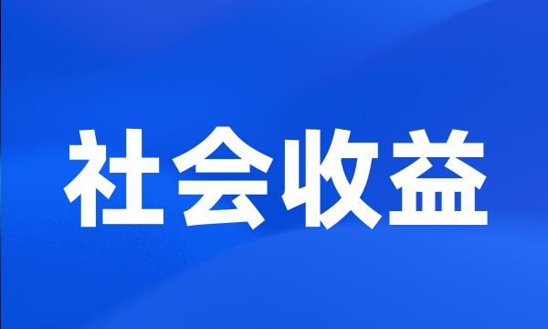 社会收益