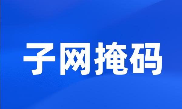 子网掩码