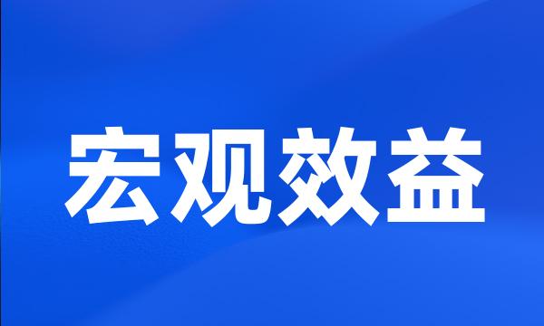 宏观效益