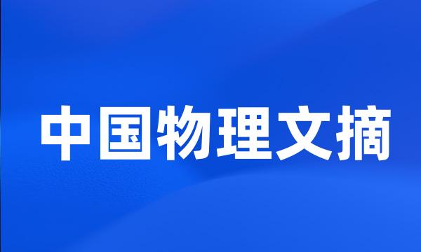 中国物理文摘