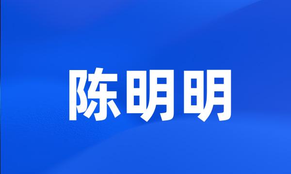 陈明明