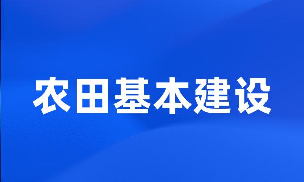 农田基本建设