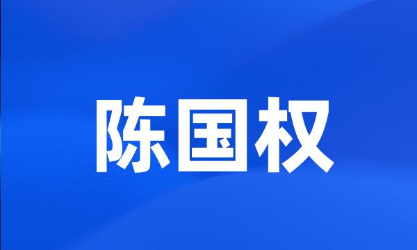 陈国权