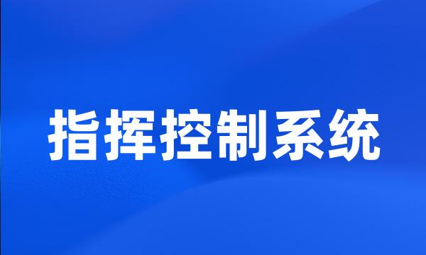 指挥控制系统