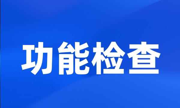 功能检查