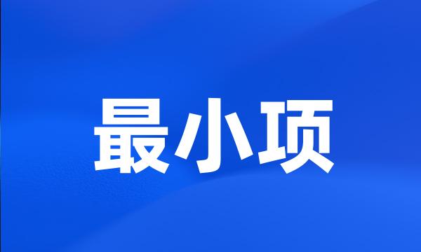 最小项