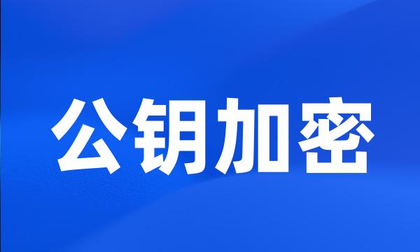 公钥加密