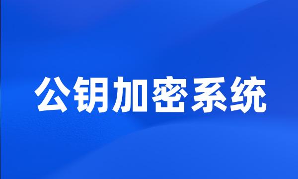 公钥加密系统