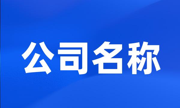 公司名称