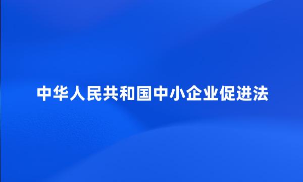 中华人民共和国中小企业促进法