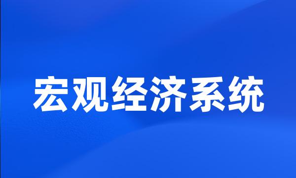 宏观经济系统