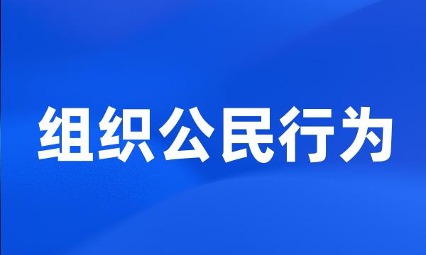 组织公民行为