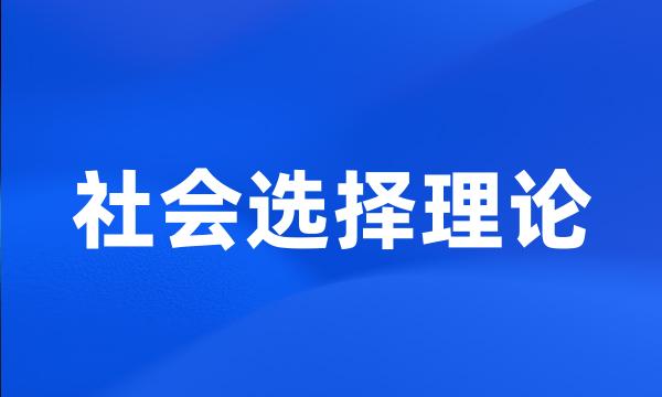 社会选择理论