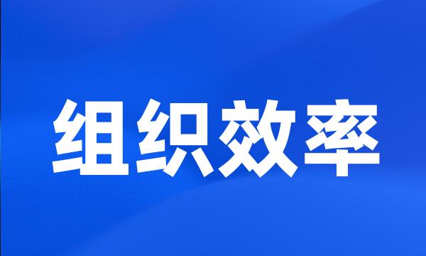 组织效率