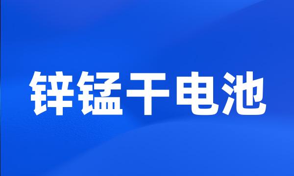 锌锰干电池