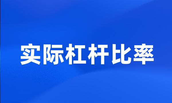 实际杠杆比率