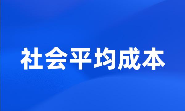 社会平均成本