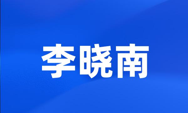 李晓南