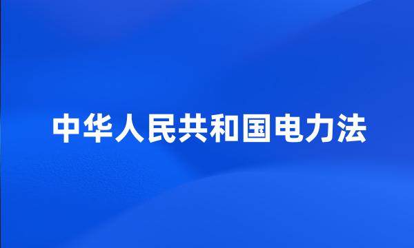 中华人民共和国电力法