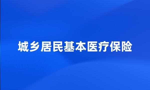 城乡居民基本医疗保险