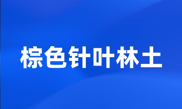 棕色针叶林土