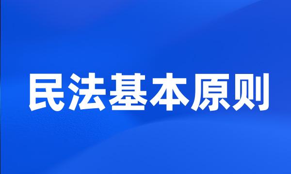 民法基本原则