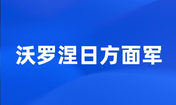 沃罗涅日方面军