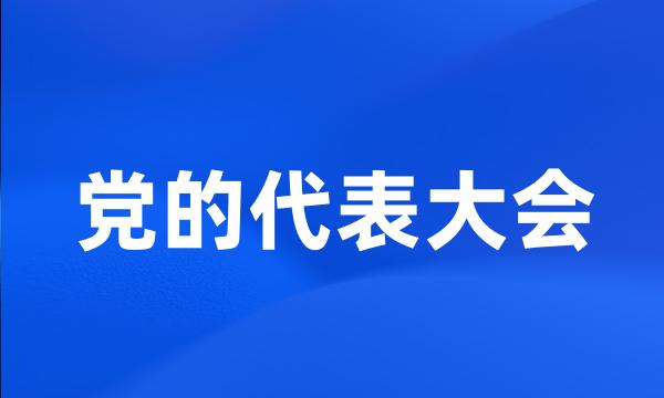 党的代表大会