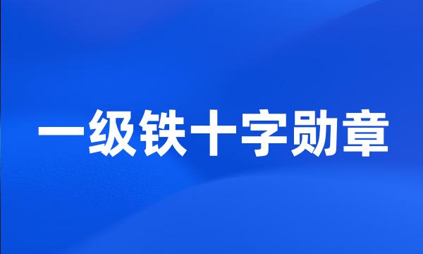 一级铁十字勋章