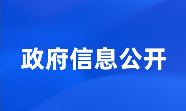 政府信息公开