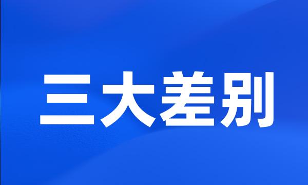 三大差别