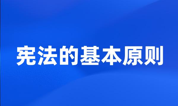 宪法的基本原则