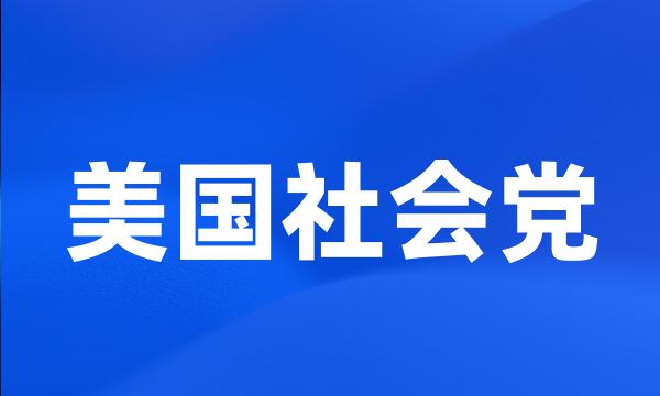 美国社会党