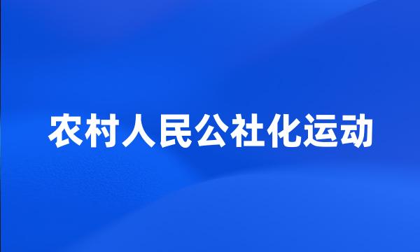 农村人民公社化运动