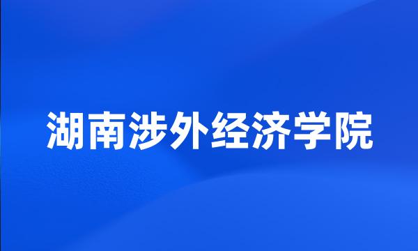 湖南涉外经济学院