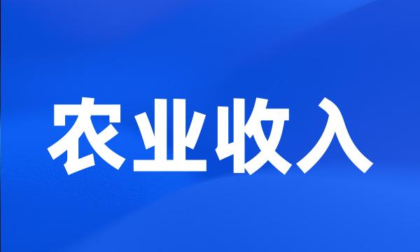 农业收入