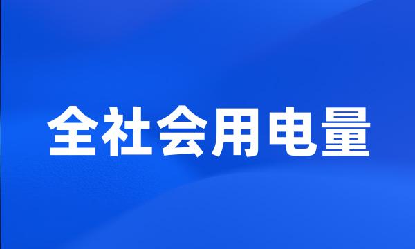 全社会用电量