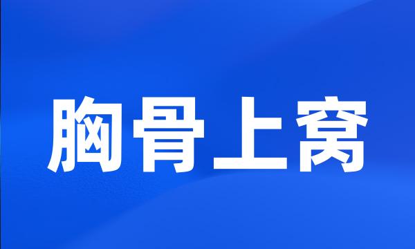 胸骨上窝