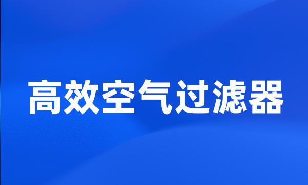 高效空气过滤器