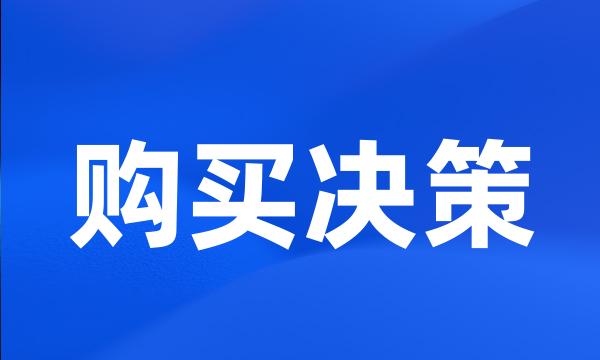 购买决策