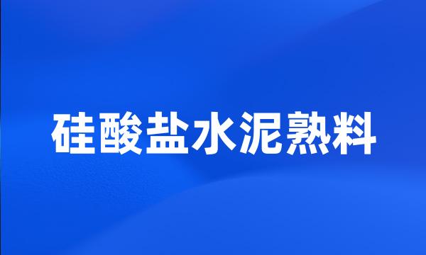 硅酸盐水泥熟料