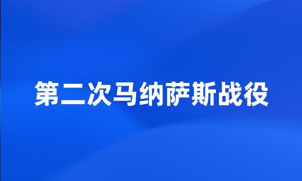 第二次马纳萨斯战役